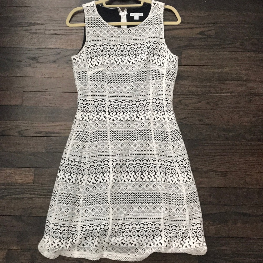 Black Dress With White Lace Overlay 🇺🇸